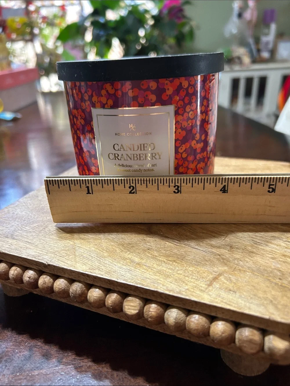 Home Collection “Candied Cranberry” 3 Wick Candle 13 Oz New